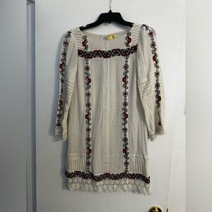 Embroidered White Tunic Dress